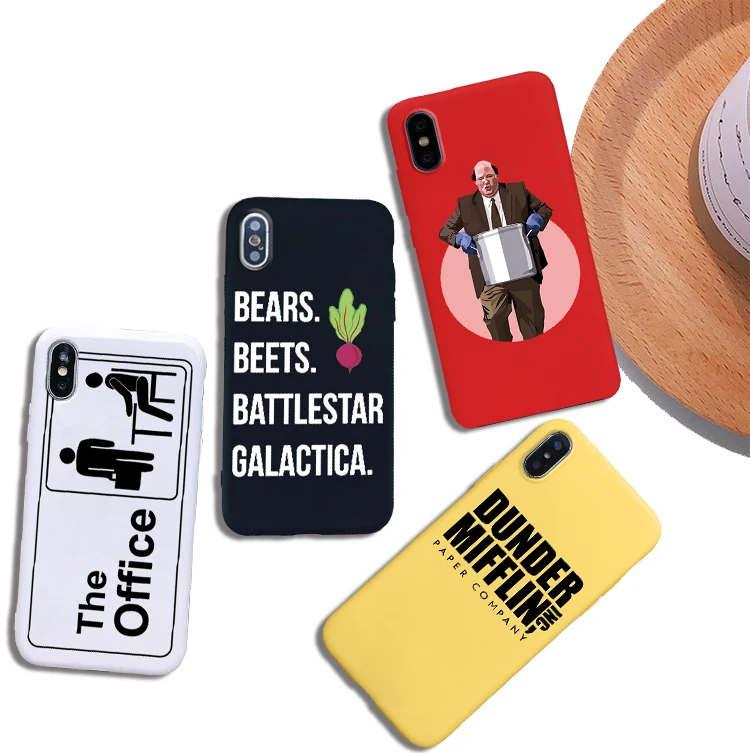 

TV the office soft Silicone Candy Color cover cell phone case for iPhone X XR XS MAX 6 7 8 plus 6s for Apple best design Housing