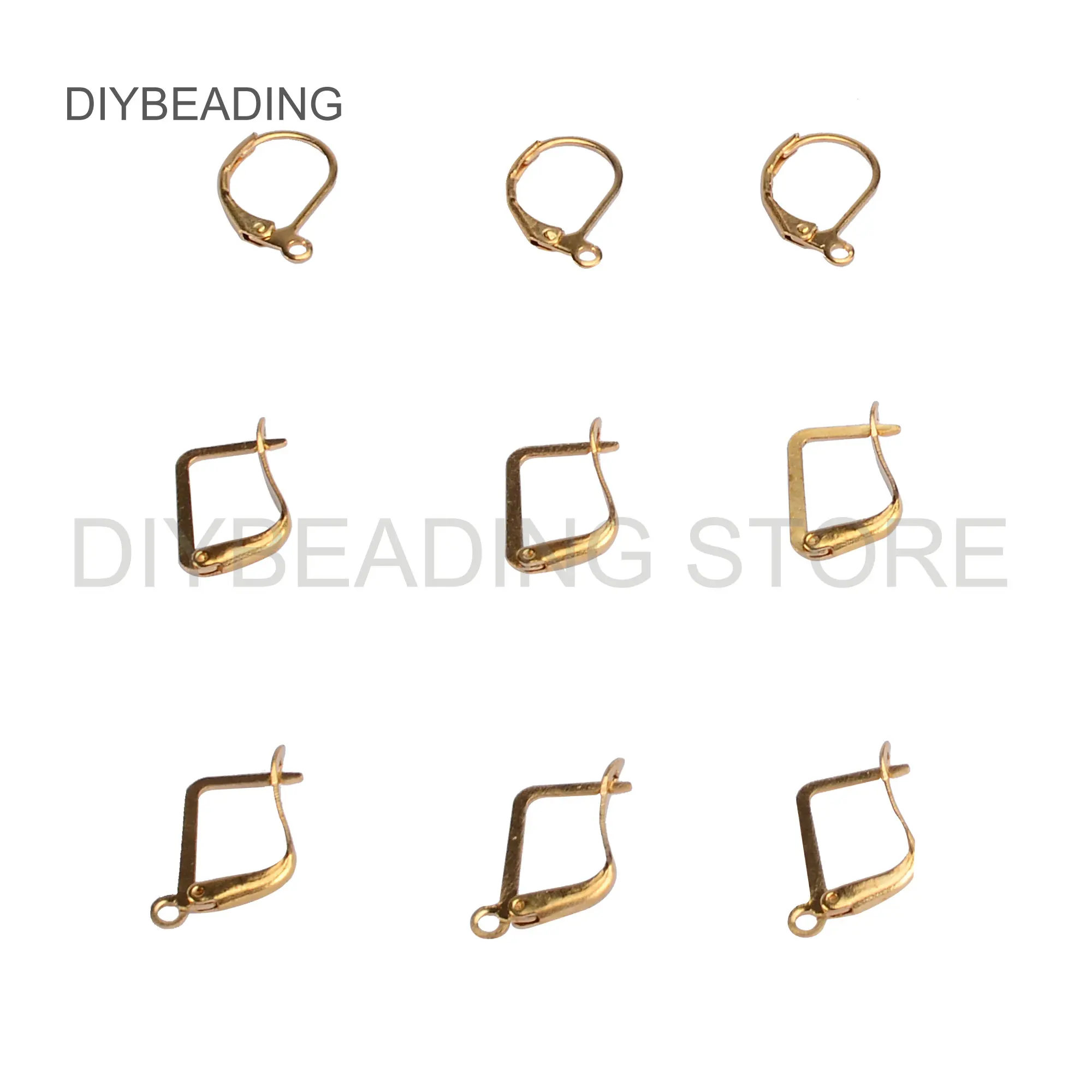 

50-200 Pcs Brass French Lever Back Earwires Ear Hooks With/ No Loop Components Findings for Women Earrings Making (3 Style)