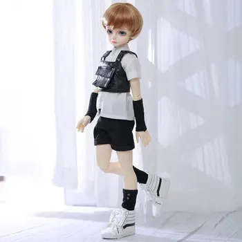 

modikerbjd 1/4 BJD Dolls Bory Male Makeup Doll with Deep Sky-blue Eyes and Full Clothing - Pink Skin