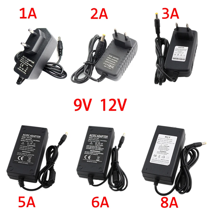 

Power Supply Adapterï¼ŒType 9V 12V Current 1A 2A 3A 4A 5A 6A 8Aï¼Œinput 220 Vï¼ŒEU US Plugï¼Œ5.5mm*2.5mm Output Interfaceï¼ŒPower charger