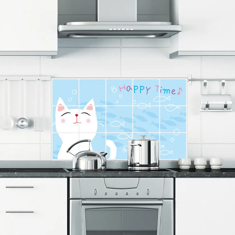 Экологически чистый легко удалить кухонное украшение Tiling масляная наклейка s алюминиевая фольга масляное изолирующее стикер Whi