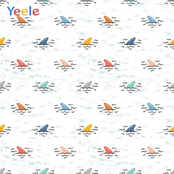 

Yeele Colorful Shark Cartoon Wallpaper Home Decor Photography Backdrops Personalized Photographic Backgrounds For Photo Studio