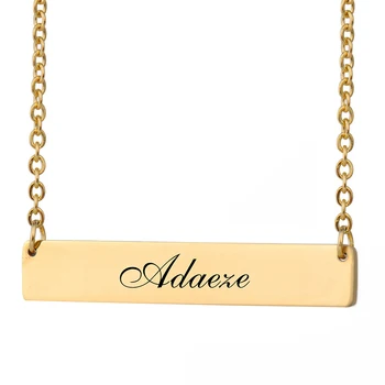 

Custom Nameplate Necklace Women Name Adaeze Bar Pendant Best Friends Jewelry Birthday Gifts Stainless Steel Size 40 X 7mm