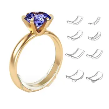 

8pcs Durable Reducer Invisible Transparent Shrink Adjustable Fixation Ring Size Adjuster Resizing Jewelry Gift Loose Anti Skid