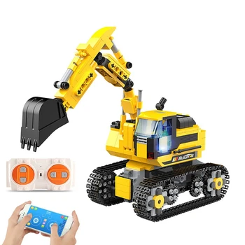 

580PCS ligent Building Block RC Excavator Programming Engineering Vehicle Brick Excavator Assembly Toy Car