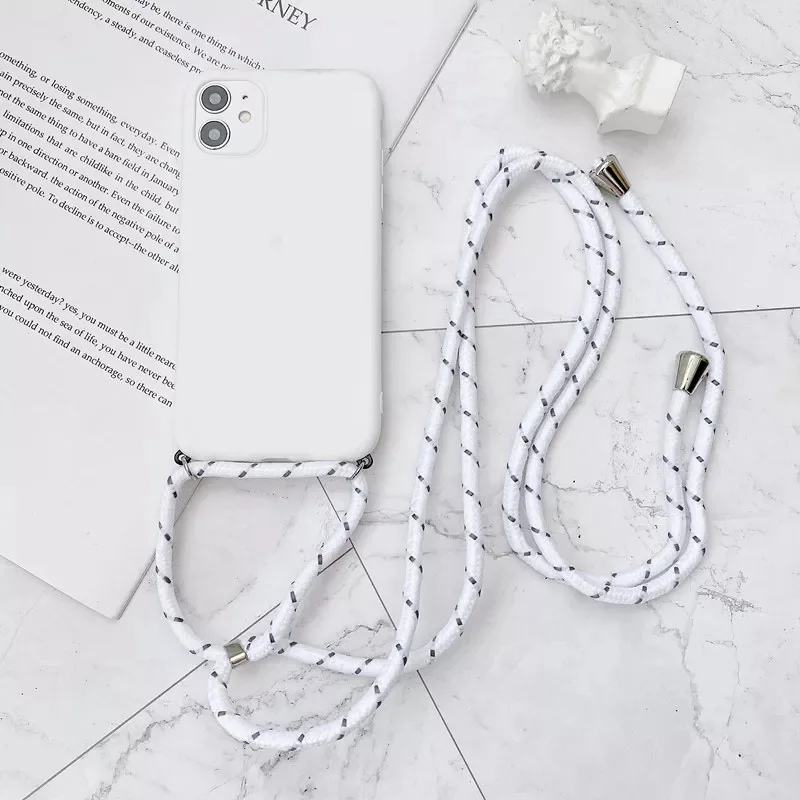 waterproof phone bag Strap Cord Chain Necklace Lanyard Case For Xiaomi Redmi Note 10 Pro Max 10 5G 10S 9S 9 8 8T 7 Redmi 9T 10 9C 9A Matte Soft Cover phone pouch bag