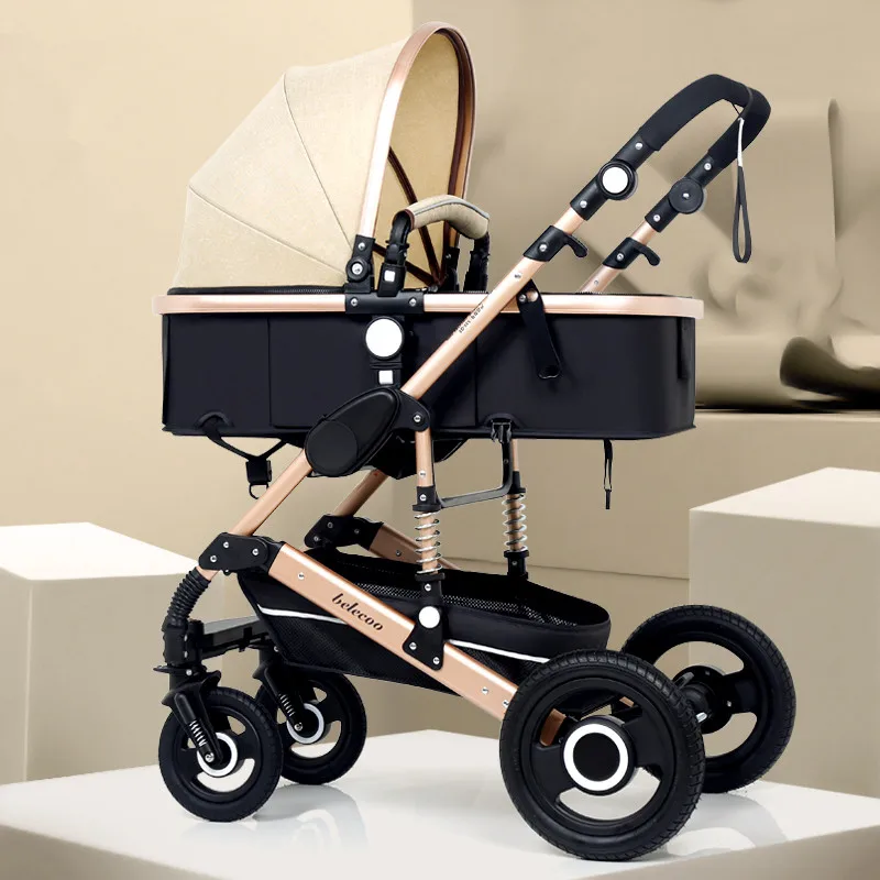 Регулируемая легкая Роскошная детская коляска, 3 в 1, портативная, с высоким ландшафтом, двусторонняя коляска, Горячая мама, розовая коляска, прогулочная коляска