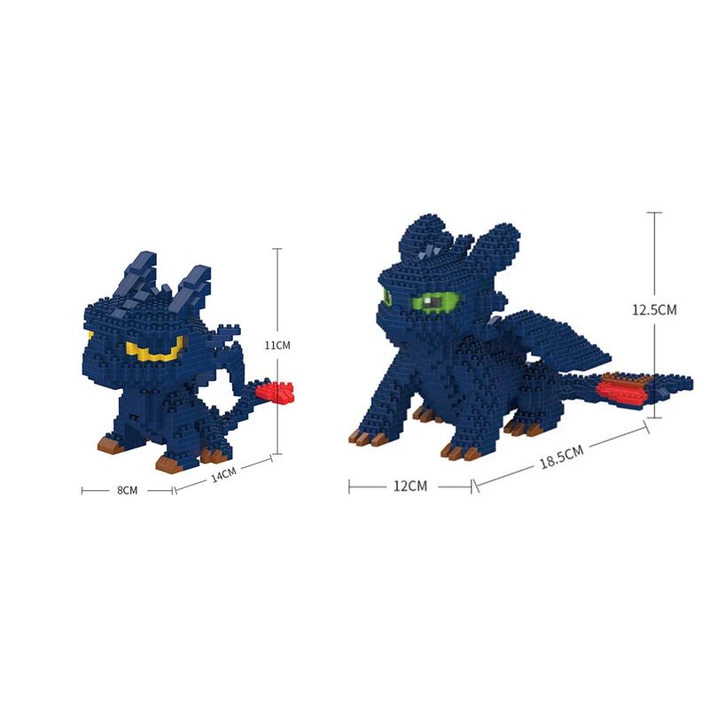

Hot America cartoon Train Your Dragon Night Fury micro diamond block assemble building bricks figures nanobricks toys for gifts