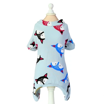 

Pet Dogs Cute Pajamas Cat Clothes Puppy Jumpsuit Print New Arrival for Chihuahua Pomeranian Dogs 100% Cotton