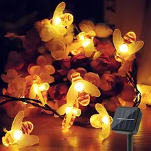 Guirlande lumineuse solaire à 50 LED, imperméable, féerique, décoration de fête, de noël, de jardin, de rue