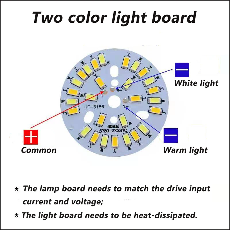 5730 SMD bulb lamp double color 3W 5W 7W 9W 12W 15W 18W round led light board 1pcs DALCAN LED Lamp LED Lamp Bulb