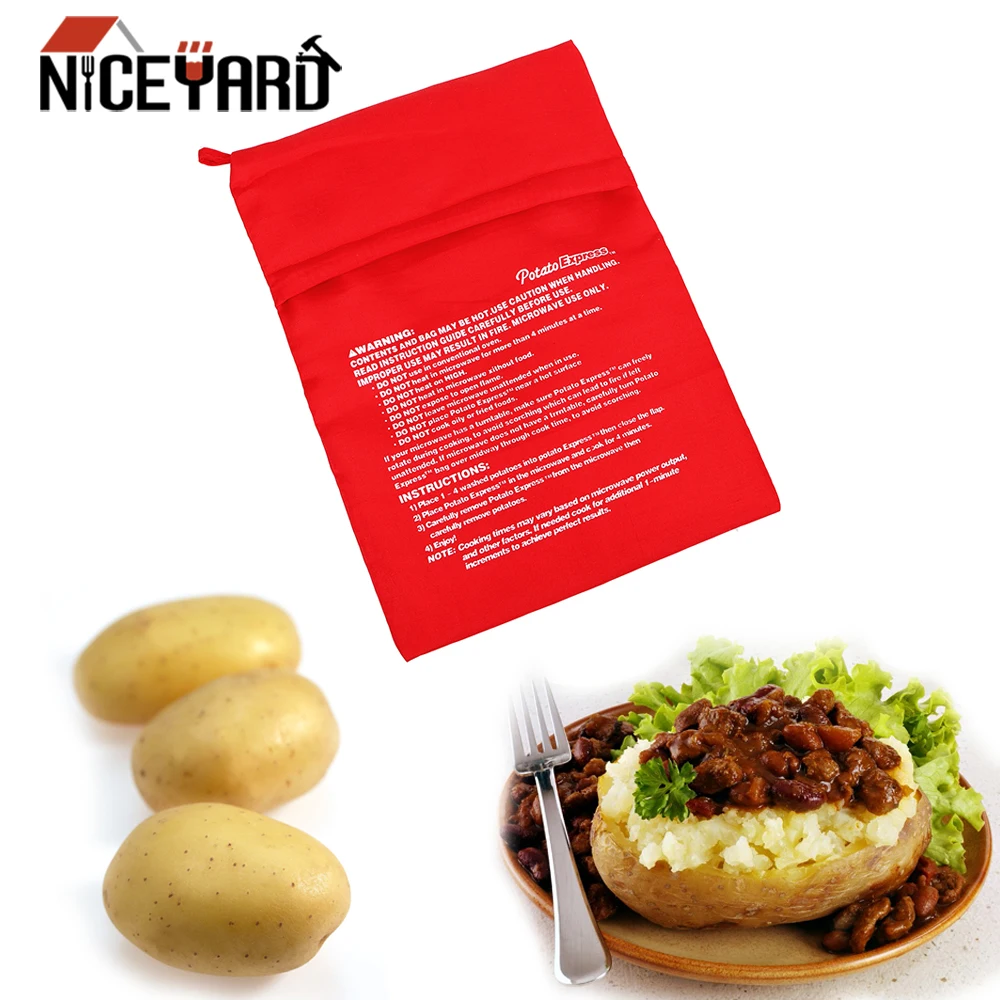 

NICEYARD Easy To Cook Steam Pocket Microwave Baking Potatoes Bag Washable Cooker Bag Quick Fast Baked Potatoes Rice Pocket