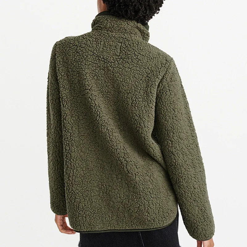 Winter Women Sherpa Sweaters Oversized Fleece Hooded Pullover Loose Fluffy Coat Zipper Coat Jacket Coat Top Outwear