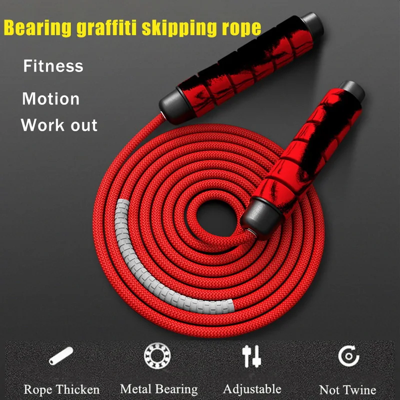Heavy Adjustable Weighted Skipping Handle Home Gym Rope Weavon Cable Foam Hot 