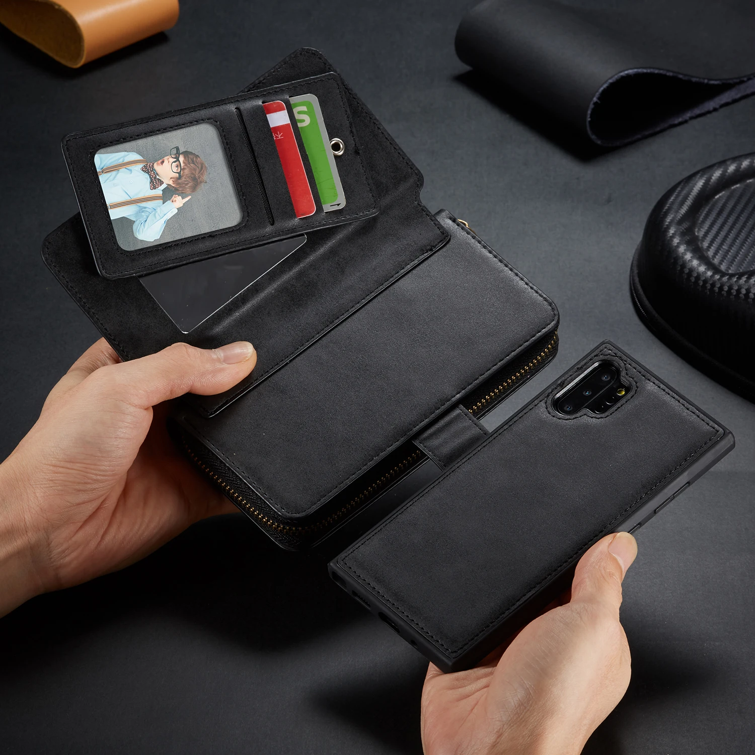 BRG многофункциональный кошелек Кожаные чехлы для samsung Galaxy Note 10 кошелек на молнии чехлы для телефонов Сумочка чехол
