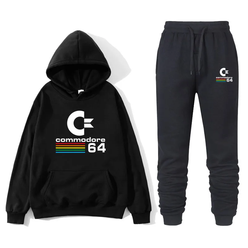 Nieuwe Twee Stukken Set Mode толстовки с капюшоном Sportkleding Mannen Trainingspak худи Herfst Merk Kleding толстовки+ Broek
