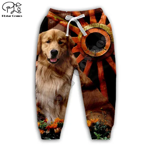 kids pants Семейные детские толстовки с капюшоном с 3D принтом золотого ретривера; одежда для маленьких мальчиков и девочек; осенний свитер; куртка на молнии; рубашка; брюки - Цвет: kids pants