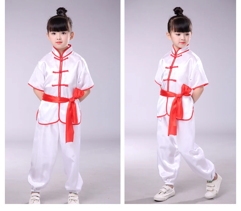 Детский Традиционный китайский костюм для боевых искусств Hanfu Wushu, униформа для кунг-фу, спортивный костюм, топы и штаны, комплект одежды для косплея, костюм для косплея