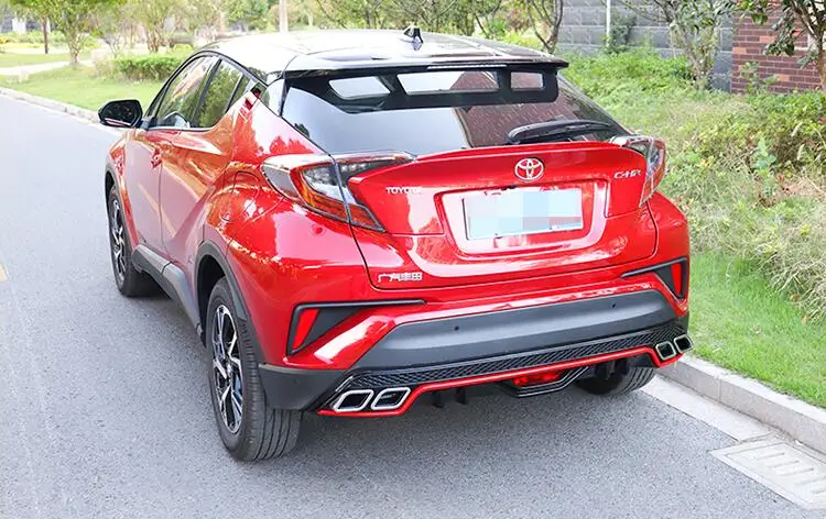 Для Toyota CHR C-HR- задний спойлер бампер диффузор протектор обвес бампер задняя Лопата задний спойлер черный/красный abs
