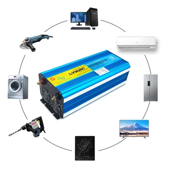 

8000W peak power pure sine wave DC 12V/24V TO AC 220V 50Hz or 60Hz solar power inverter with 3.1A USB Dual LED display EU socket