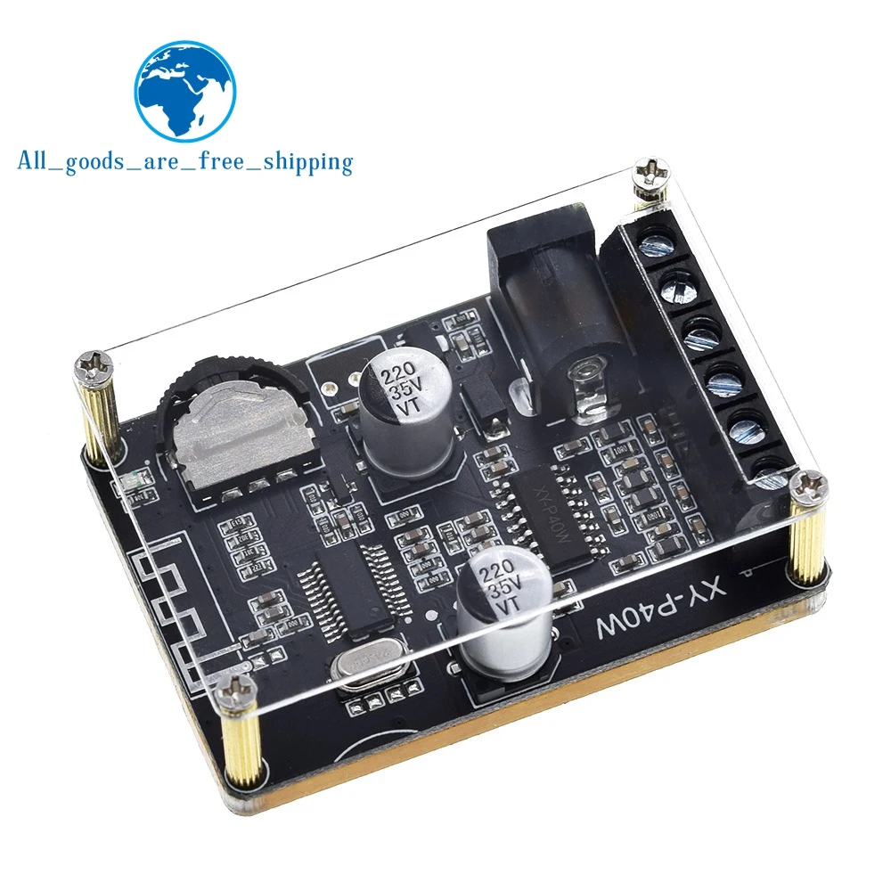 Bluetooth 5 0 стерео аудио усилитель мощности доска 40Wx2 приемник DC 12/24V питания XY