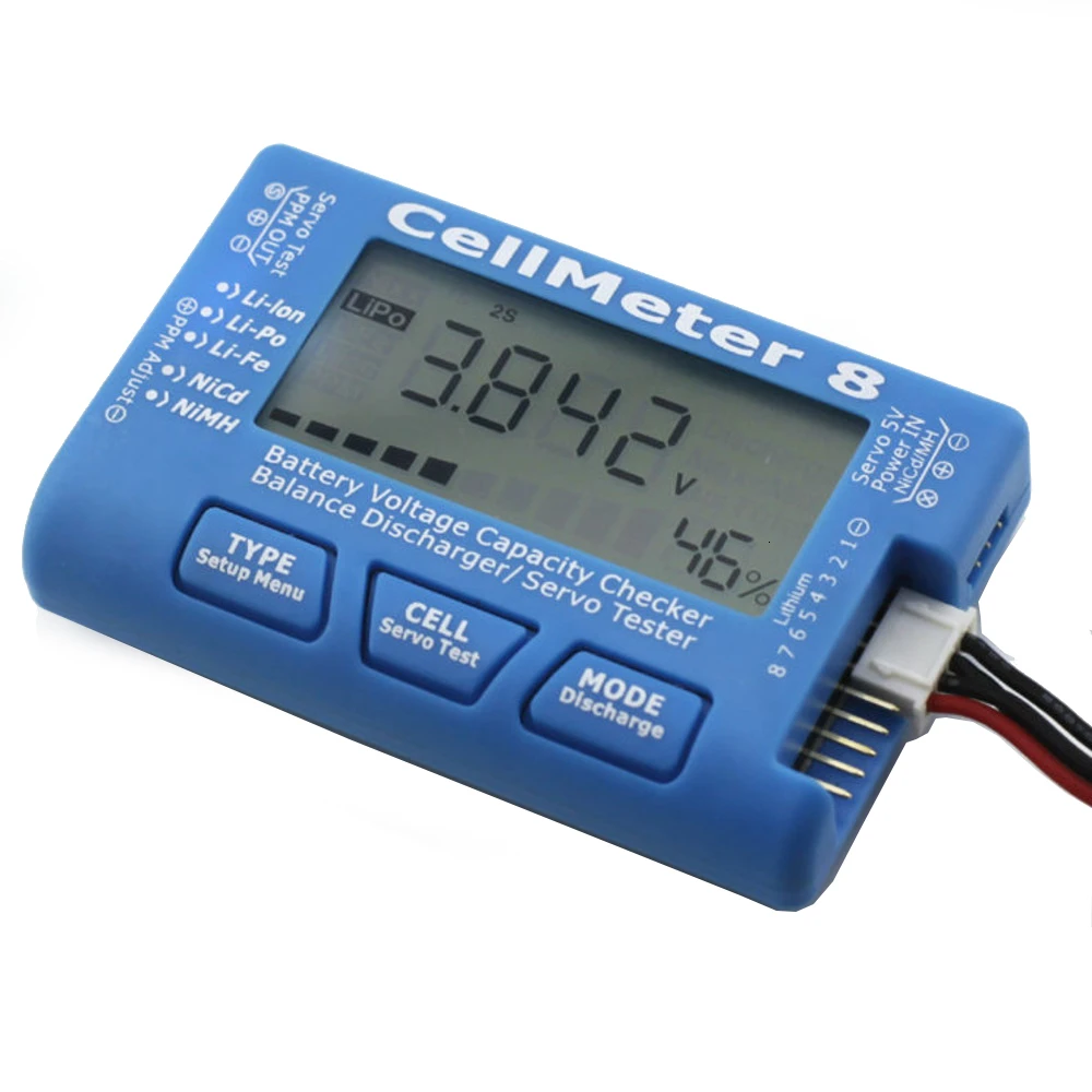 Цифровой тестер AOK Cell Meter 8 многофункциональный цифровой 2S-8S с фонсветильник и