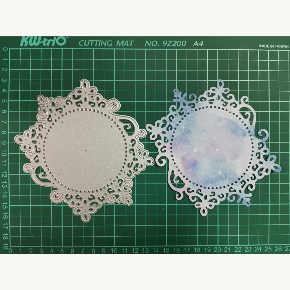 

Flower Lace Edge Circle Frame Metal Cutting Die Stencils for DIY Scrapbooking Album Decor Embossing Hand-on Paper Cards 2020 New