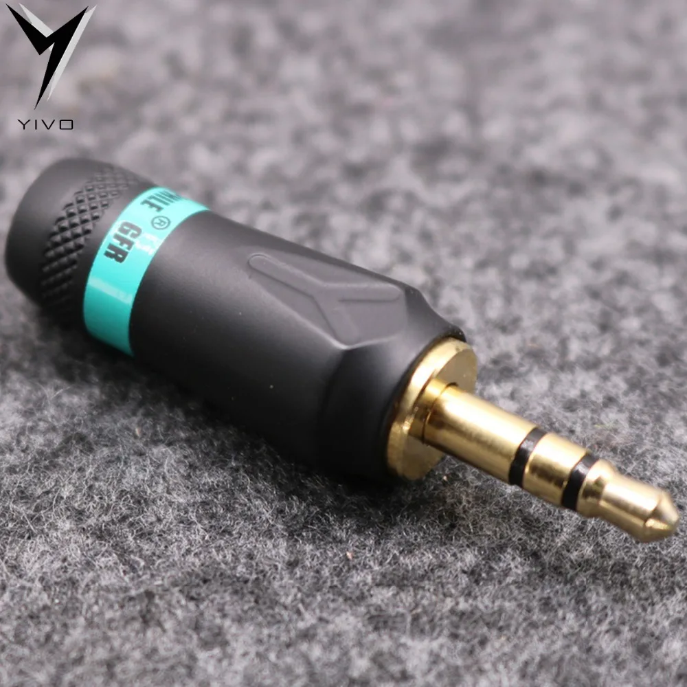 10pcs YIVO Hi end Gold Plated Audio Male Earphone Headphone plug 3 5mm 3 5 stereo 1 8 jack connector 6mm max Diameter for cable