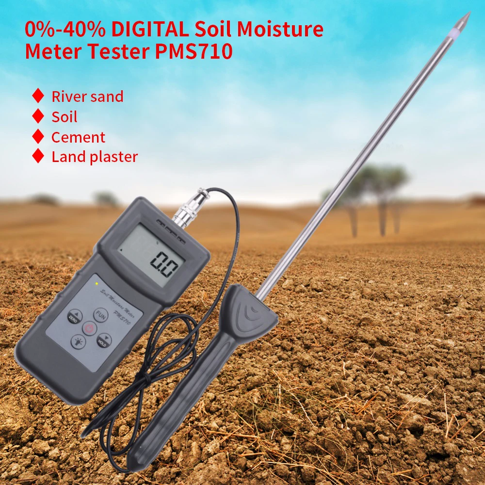 

PMS710 Digital Soil Moisture Meter River Sand Soil Cement Land plater Sensor Tool Instrument