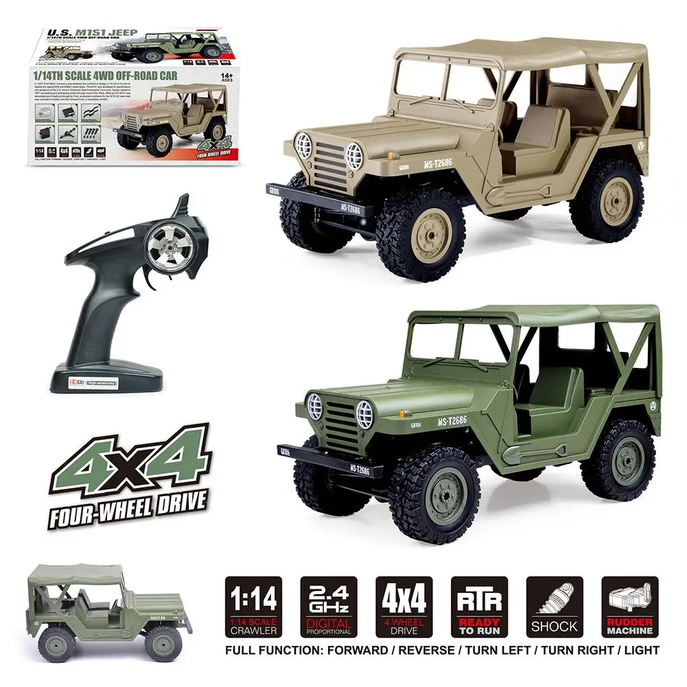 RCtown 1:14 2,4G 4WD RC автомобиль игрушка для внедорожника военный грузовик B-36 дистанционный Contral скалолазание гусеничный комплект