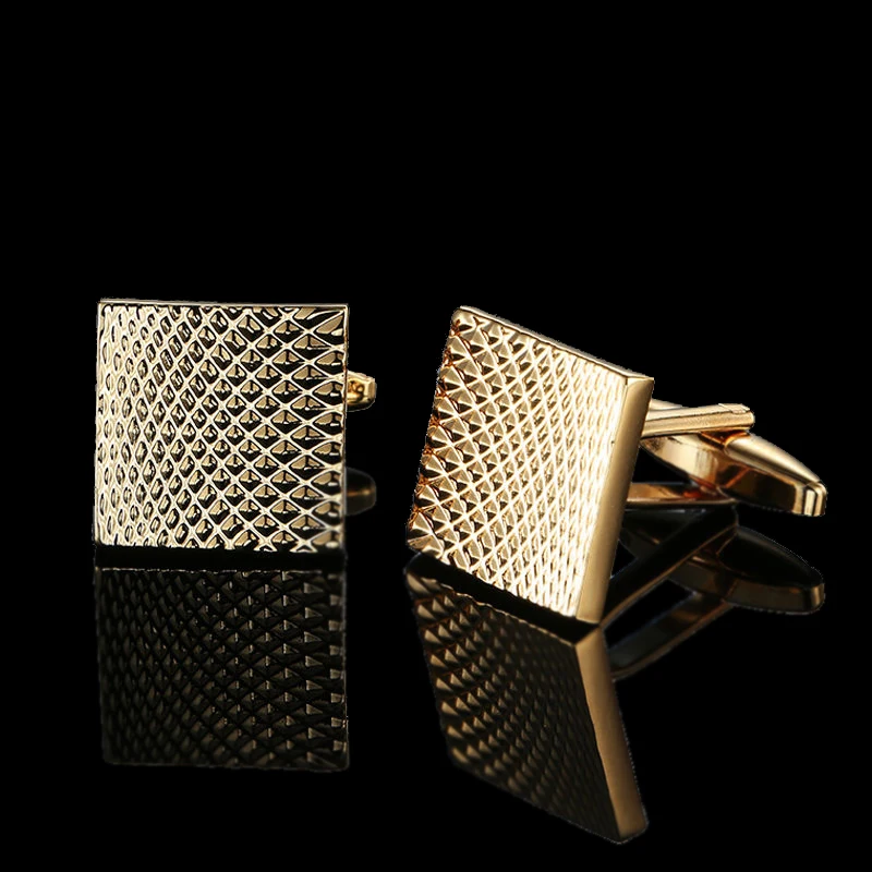 Cufflinks crystal cufflinks 18K Gold brass plated men's French shirt cufflink