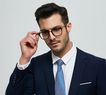 

EOOUOOE Square Men Optical Glasses Retro Design Metal Acetate Prescription Lens Gafas Myopia Oculos De Grau Male Glasses Frame