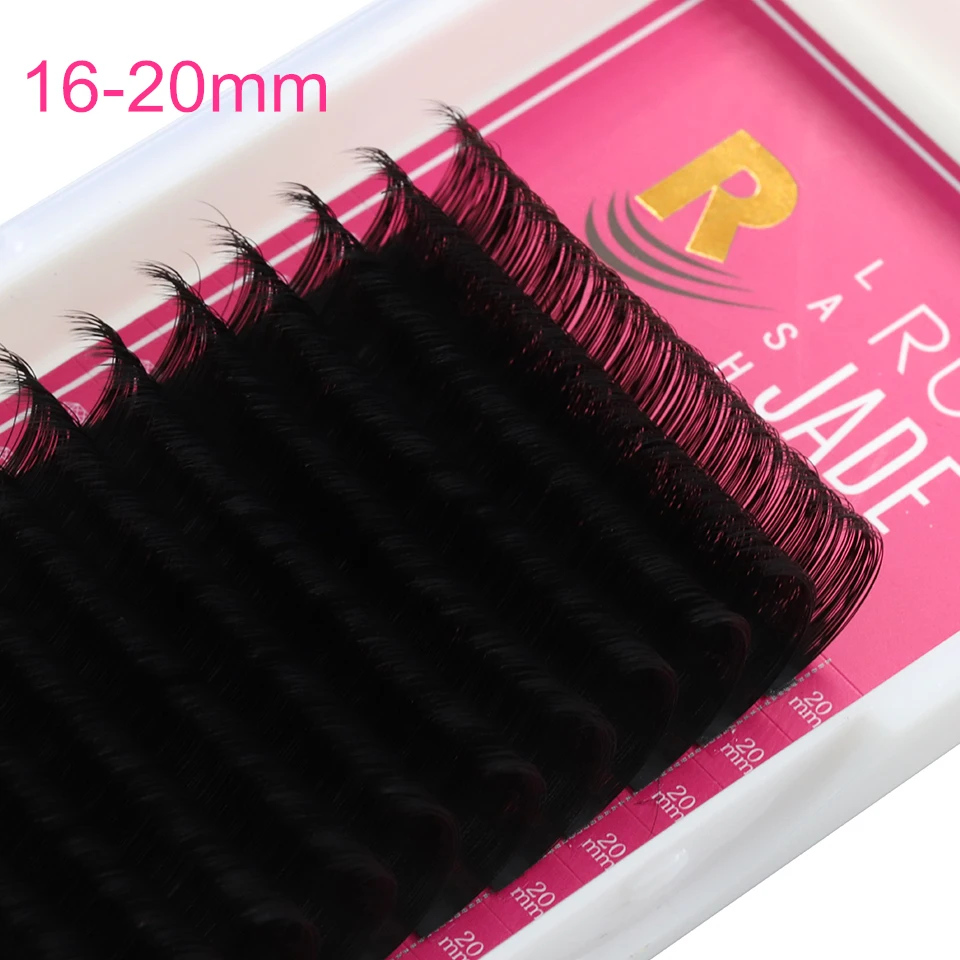 20mm Lashes Eyelashes for Extensions 15-20mm Long False Eyelashes Matte Black Individual Eyelash Extensions Russian Silk Lashes