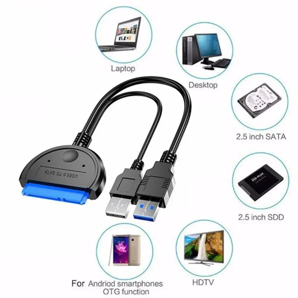 Переходник USB к Sata адаптер 3 0 кабель для жесткого диска 2 5 дюйма поддержка SSD