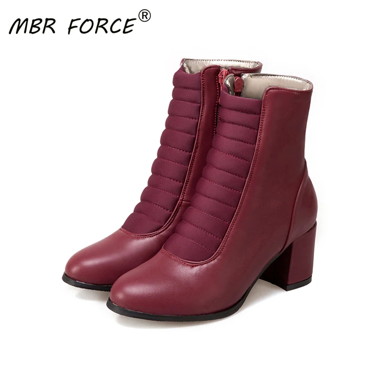

MBR FORCE 2020 autumn and winter new synthetic leather short plush lining unique fashion design warm and versatile ankle boots