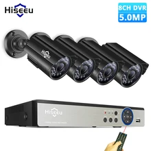 Hiseeu 8CH 5.0MP камера безопасности комплект 4 шт. 720P 1080P 1920P AHD Водонепроницаемая уличная камера комплект наружного видеонаблюдения