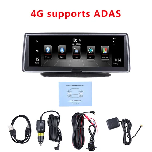 Автомобильный Семья 8 дюймов Видеорегистраторы для автомобилей Камера Android 4G dvr gps навигатор ADAS автомобиля Регистраторы 1080P HD Dash Cam Ночное Видение заднего вида Камера - Название цвета: T99 DVR -4G