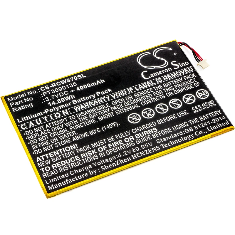 Обновленная батарея для RCA Galileo Pro 11,", RCT6303W87, RCT6303W87DK