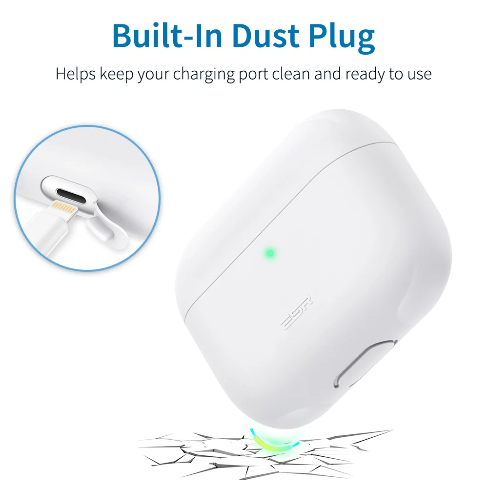 ESR Ультратонкий силиконовый чехол для Airpods Pro, защитный чехол для гарнитуры, видимый передний светодиодный чехол для наушников Apple, чехол для Airpod Pro