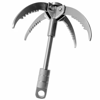 

Grappling Hook, Folding Survival Claw Gravity Hook Stainless Steel Outdoor Hunting Tree Mountain Climbing Camping Tool