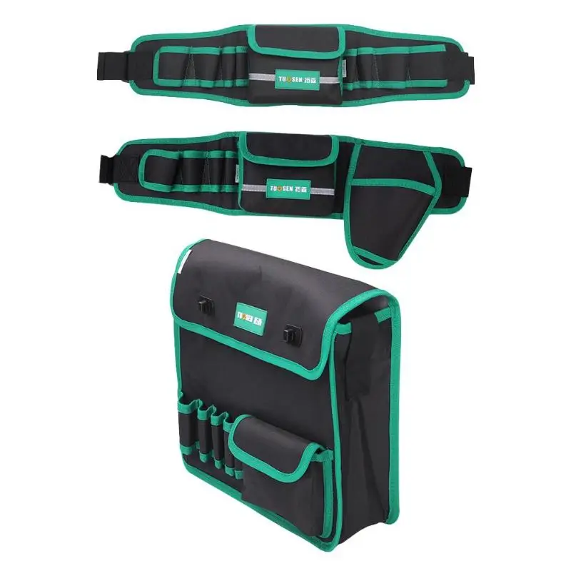 

Tuosen Wear-resistant Waterproof Electrician Toolkit Oxford Cloth Not Easy to Break Strong Waist Pack Storage Tool Bag