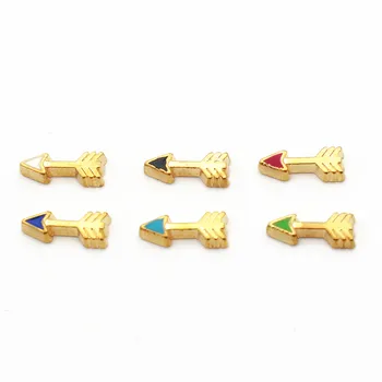 

New Arrive 20pcs/lot golden Charms arrow Floating Charms for Floating Memory charms Lockets DIY Jewelry