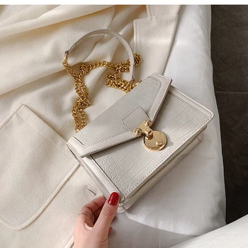 

Stone Pattern PU Leather Crossbody Bags For Women Shoulder Messenger Chain Strap Luxury Handbags Lady Small Flap Bag Travel Tote