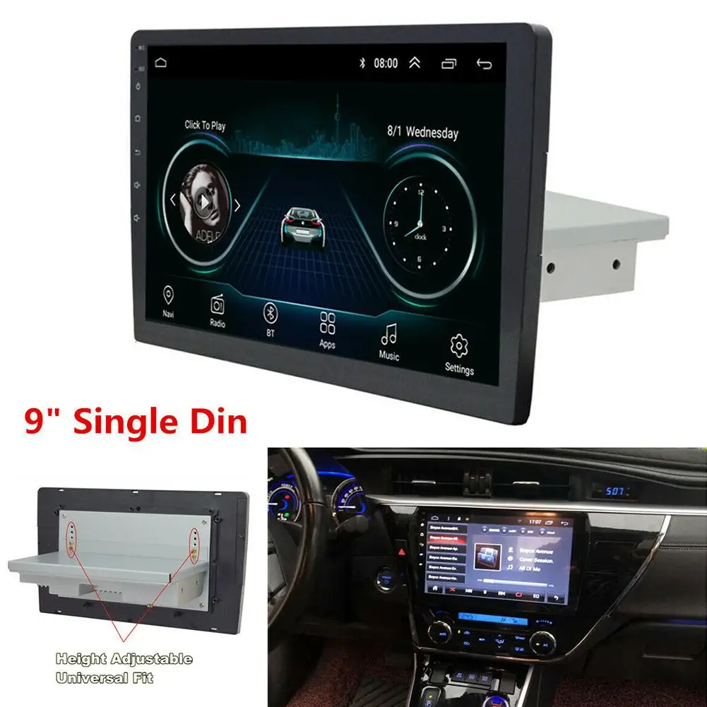 

9" Single Din Android 8.1 Car Stereo Radio GPS Navigation WiFi Quad-Core 1G+16G GPS WIFI Bluetooth FM Auto Audio Player Stereo