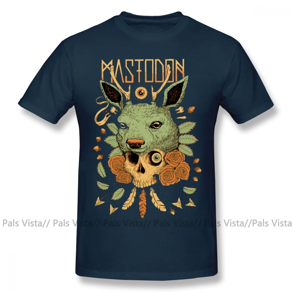 Mastodon футболка с логотипом MASTODON Cancan 1 футболка Повседневная с принтом Футболка с коротким рукавом негабаритная Мужская 100 хлопковая футболка - Цвет: Тёмно-синий