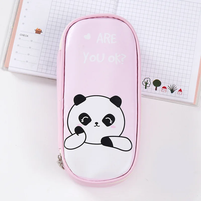 Light Pink SQUMIDER Карандаш Чехол большой Ёмкость пу коробка для ручек и карандашей чехол карандашей, пенал для школьных стационарный поставки подарок для детей - Цвет: Light Pink