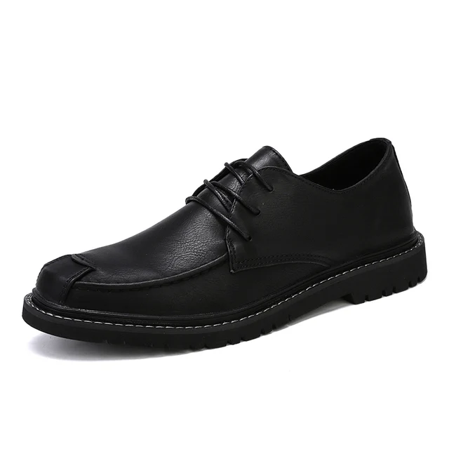 Fashion Genuine Leather Male Shoes Comfortable Lace-Up Boat Casual Shoes For Men Leather Breathable Soft Men's Driving Shoes Black 3178