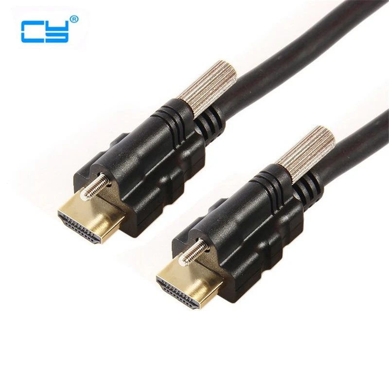 Супер Высокое качество HDMI кабель с двойной головкой с установкой винт мужчин и мужчин HDMI аудио видеопровод для HDTV устройств 1080P провода
