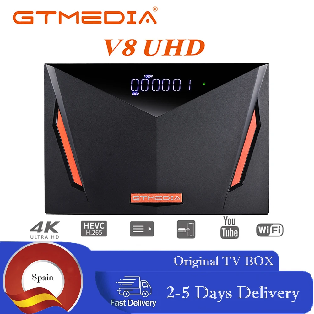 Original Satellite TV Receiver GTmedia V8 UHD GTMedia V8X Box Combo DVB S2/T2 Cable H.265 4K Ultra HD Built in WIFI IP box | Электроника