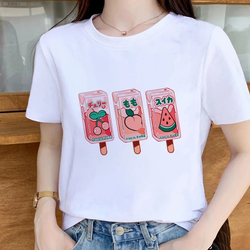 Милая японская одежда Kawaii женская футболка с мороженым уличная летние Крутые